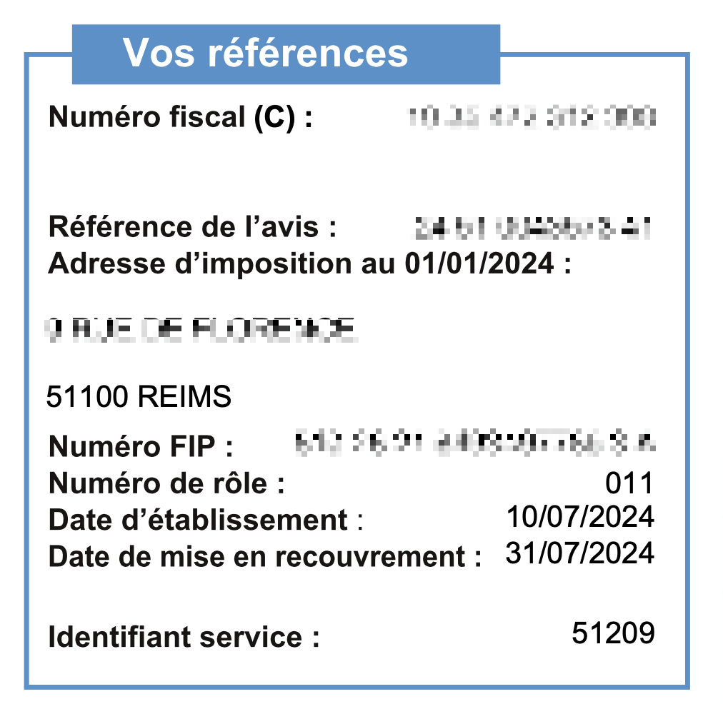 Cadre « Vos références »