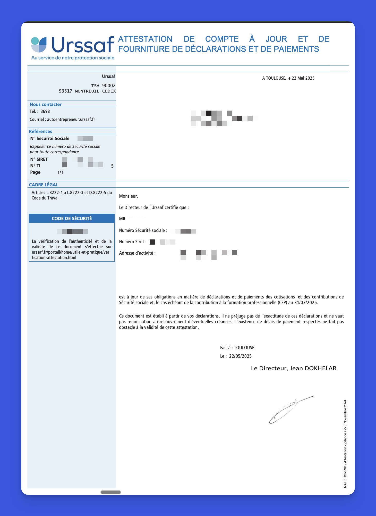Attestation de vigilance urssaf auto entrepreneur illustrationla-micro-by-flo