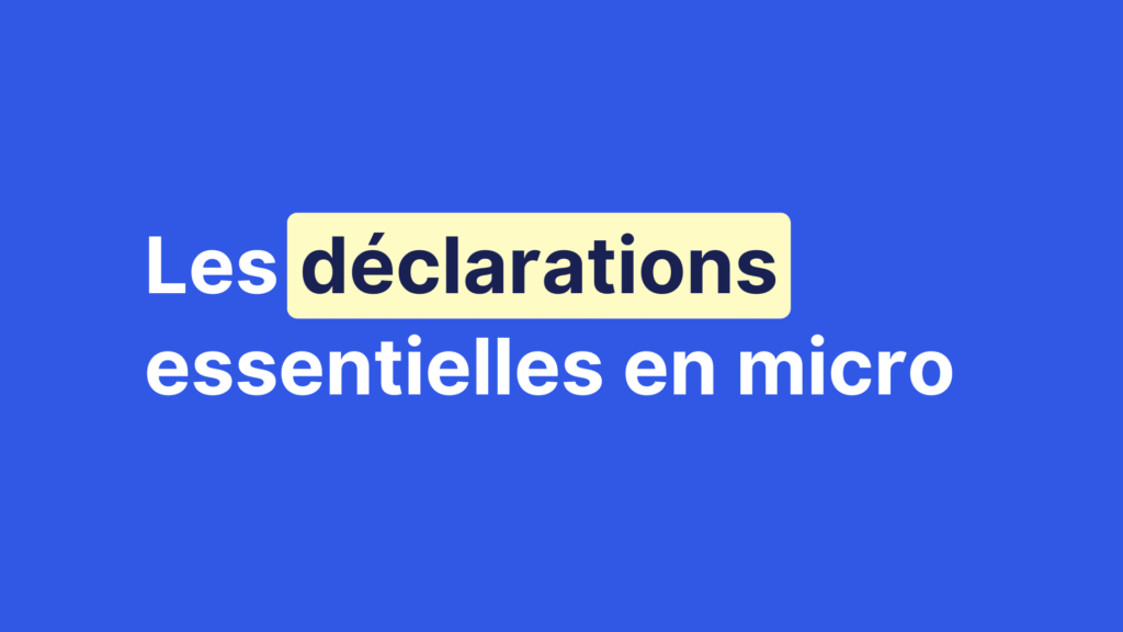 Les différentes déclarations en micro-entreprise