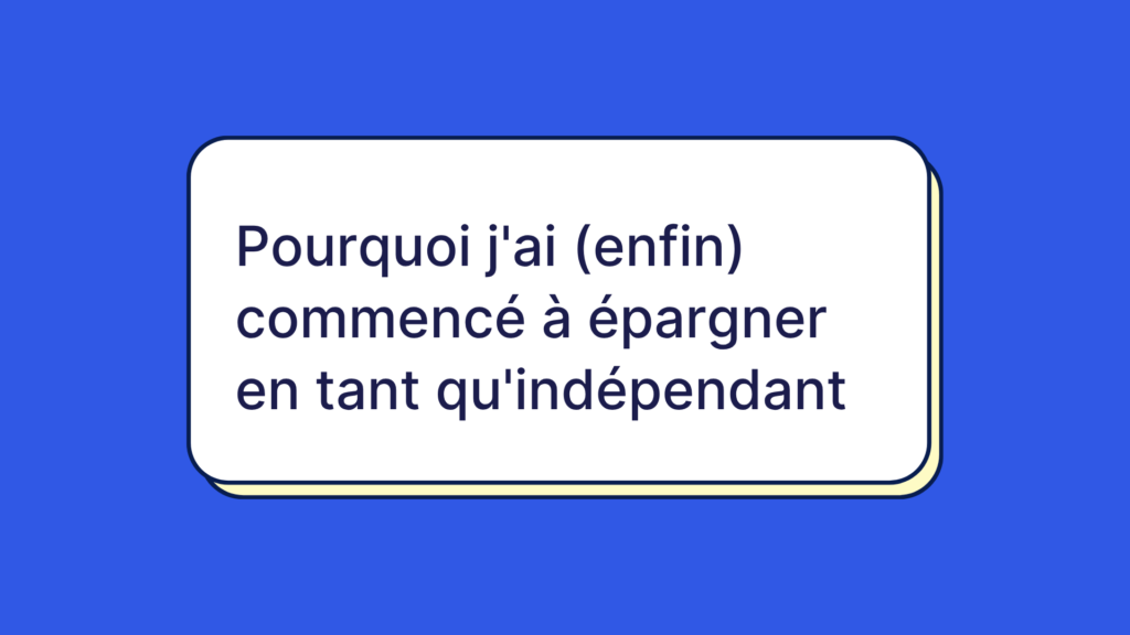 Pourquoi j'ai commencé à épargner