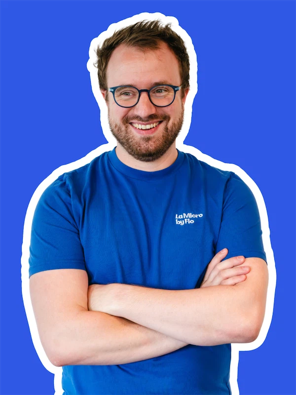 Florian Charpentier – Fondateur de LA MICRO BY FLO Portrait de Florian Charpentier, fondateur de LA MICRO BY FLO