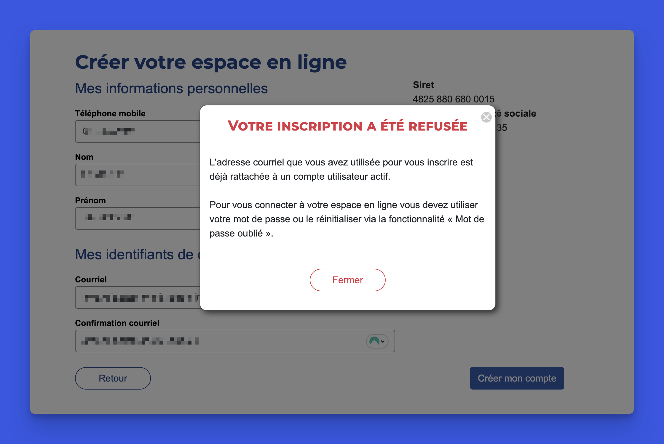 Inscription URSSAF auto entrepreneur erreur deja compte illustrationla-micro-by-flo
