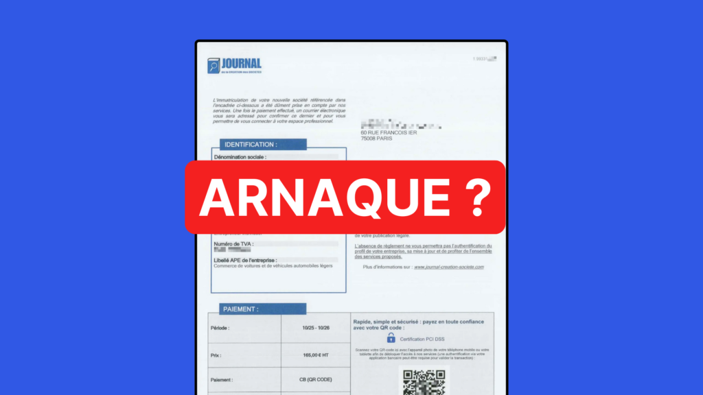 Courrier journal creation société