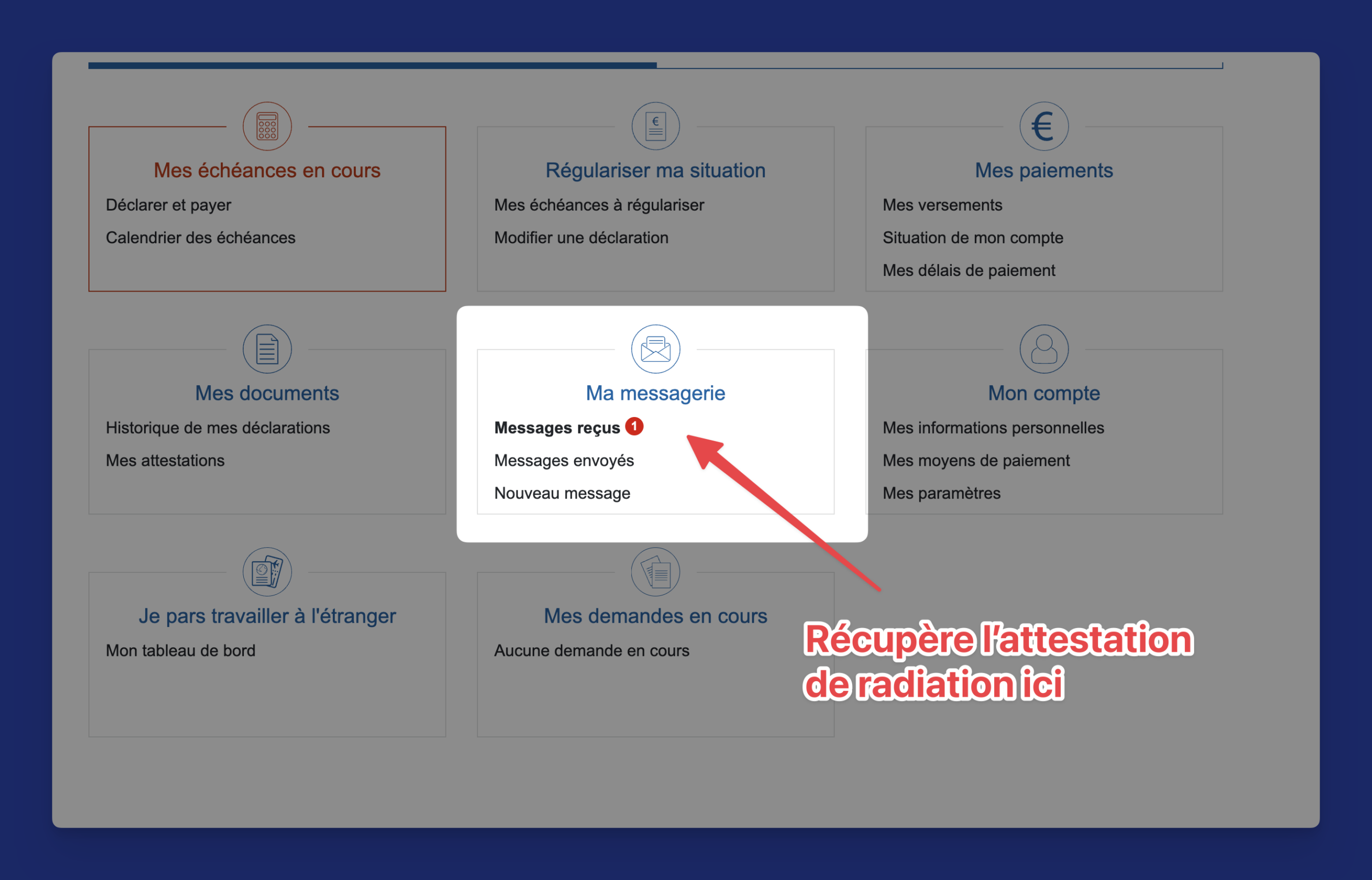 attestation radiation urssaf