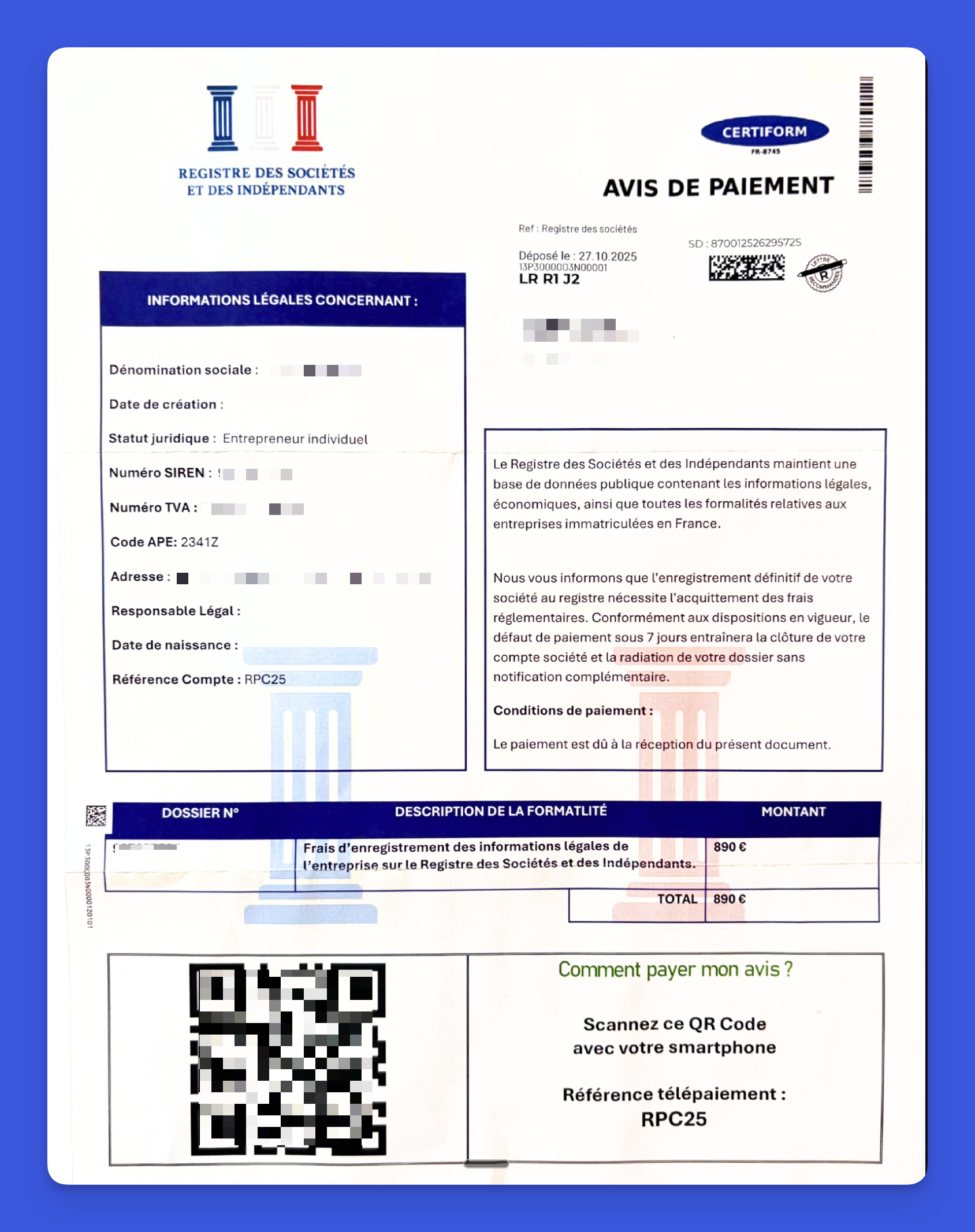 Registre des Sociétés et des Indépendants : c'est une arnaque ! | La Micro by Flo illustrationla-micro-by-flo